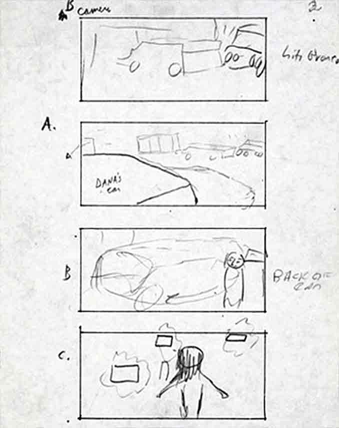 checklist sample hand sketch Steven Spielberg 